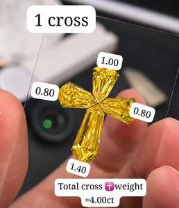 925 Sterling Silver Lab grown Diamond <b>Cross</b> Pendant <b>Charm</b> Gold Plated Rhodium Plated Rose Gold Plated Unisex Jewellery - Product Image 2