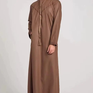 Ropa Islámica Árabe OEM de Dubái, Thawb para Hombre, Jubba de Manga Larga, Thobes Étnicos Casuales de Color Sólido, Thobe Musulmán - Product Image 4