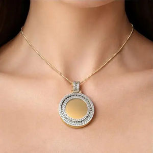 SHRAMAN JEWELS Collar con Colgante Hip Hop de Plata 925 y Moissanita, Chapado en Oro, con Foto Personalizada de Miembro de la Familia, Regalo - Product Image 5