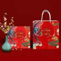 Sac fourre-tout en papier d'art de luxe, imprimé sur mesure avec votre propre logo, poignées vernies recyclables, emballage cadeau écologique et biodégradable