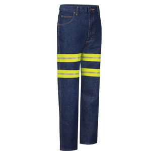 Pantalon de travail haute visibilité pour mécanicien OEM 13,75 oz. Jogger Homme Grande Taille en Denim Épais Taille Mi-Haute Haute Visibilité Antistatique - Product Image 2
