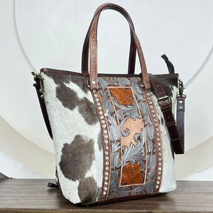 Women's Hand Tooled Genuine Leather <b>Large</b> Capacity Tote Bags Fashionable Cowhide Concealed Carry Crossbody Handbag Durable <b>Purse</b> - Product Image 4