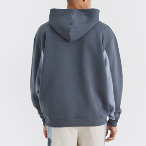 Sweat-shirt à capuche sur mesure pour homme, panneaux coupés et cousus, blanc et gris, sweats à capuche personnalisés pour hommes 2027 - Product Image 5