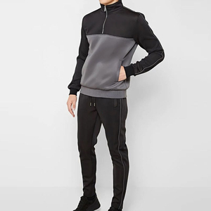 Chaqueta Deportiva para Hombre con Bloques de Color, Manga Larga, Cuello Alto, Cierre de Cremallera, Ropa Deportiva de Otoño, Transpirable, Mezcla de Poliéster y Algodón - Product Image 2