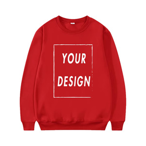 Custom Logo Hooded Sweatshirt Heavyweight <b>Fleece</b> Pullover <b>Lined</b> Polyester/Cotton Blank <b>Jumper</b> Wholesale Red <b>Men</b> - Product Image 1