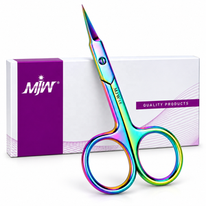 Ciseaux à cuticules MJW Rainbow en acier inoxydable, pointe précise, revêtement titane, outil de manucure et pédicure, usage domestique - Product Image 6