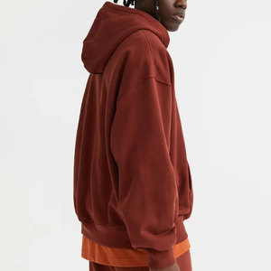 เสื้อฮู้ดดี้โอเวอร์ไซส์ผ้าคอตตอนผสมคุณภาพสูงสำหรับผู้ชาย สวมใส่สบายทรงหลวม มีกระเป๋าและตะเข็บเย็บทนทาน - Product Image 6