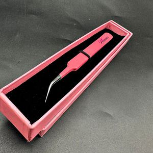 Pince à épiler d'extension de cils pointue Mega Volume Baby Pink Powder Coated Chirurgical Grade Outils de levage de cils en acier inoxydable personnalisés - Product Image 1