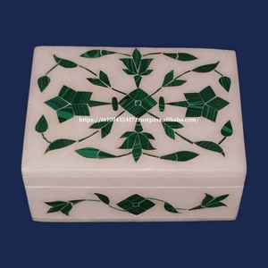 Boîtes incrustées de marbre de vadrouille verte nouvellement conçues à la main avec des boîtes incrustées de marbre de produit de qualité supérieure - Product Image 2