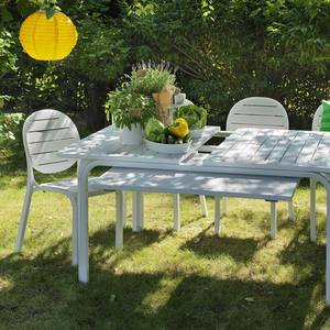 Armless Plastic <b>Chair</b> with Wood Grain Finish and Durable Lightweight Design for Indoor and <b>Outdoor</b> Use - Product Image 5