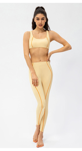 Women sport bra top Solid Color Breathable women's leggings fitness <b>exercise</b> Yoga Set - Product Image 5