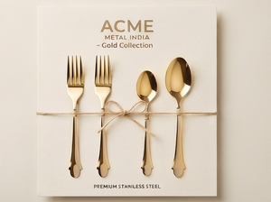 Matte Gold Royale Fleur Cutlery Set Stainless Steel Gold PVD With <b>Royal</b> Fleur Handles For Wedding Hotels Parties And <b>Catering</b> - Product Image 4
