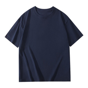 Camiseta de Verano de Manga Corta con Hombros Rectos, 200g, Algodón Peinado, Diseño de Patrón Sólido, con Logotipo Personalizado Bordado OEM - Product Image 2