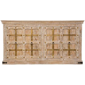 Vintage Wooden <b>Storage</b> Cabinet <b>Sideboard</b> Buffet Cabinet Distressed Wood Accent Cupboard for Living Room Bedroom - Product Image 2