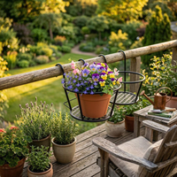 Étagère à plantes en métal écologique auto-arrosante avec revêtement époxy pour décoration d'angle, entrée et couloir, utilisation en jardin