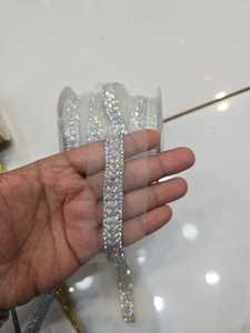 Bordures en dentelle ornées de strass en cristal pour chapeaux, vêtements, sacs et chaussures - Forme œil de cheval, fixation à chaud, style à tige adhésive - Product Image 6