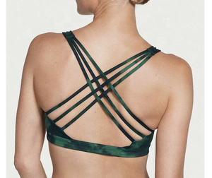 Top Deportivo de Alta Calidad, Personalizado OEM ODM, Verde, con Espalda Cruzada, Sin Costuras, Transpirable, de Spandex y Nailon, para Entrenamiento - Product Image 5