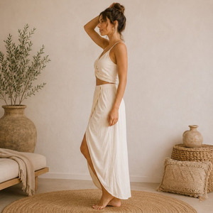 Ensemble de vêtements de nuit pour femmes en polyester et rayonne, doux, confortable, respirant, anti-boulochage, respectueux de l'environnement - Product Image 2