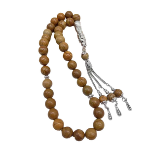 Jiojew Personalizado al por mayor TASBIH Clásico 8MM 10cm 33 Cuentas de Piedra con Vetas de Madera Rosario de Oración Diario Pulsera de Cuentas Tasbih - Product Image 6