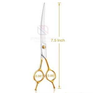Tijeras Profesionales Curvas para Peluquería Canina, de Acero Inoxidable, Color Dorado, para Perros y Gatos, con Diseño de Doble Gancho - Product Image 3