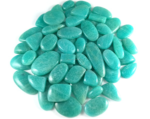 Radha Arts Amazonite Naturelle Vert Bleuâtre, Cabochons Faits Main de Formes Variées, Pierres Précieuses en Vrac, Cristal de Guérison Enroulé sur Fil, Vente en Gros - Product Image 2