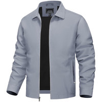 Blouson Bomber Homme Col Montant Coupe Personnalisée Imperméable Enduit Coupe-Vent Réversible Toutes Saisons Couleurs Personnalisées Logo Personnalisé