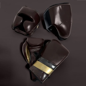 Nouveaux ensembles de boxe sur mesure en cuir de vachette, haute qualité, avec gants de boxe à doigts entiers et réglables pour l'entraînement et la cible de frappe. - Product Image 1