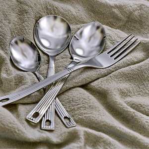 Juego de cubiertos de acero inoxidable de 24 piezas con soporte Nueva colección Stribes Juegos de vajilla - Product Image 4