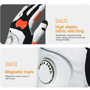 Gants de golf d'extérieur personnalisés avec logo, qualité supérieure, en cuir véritable, imperméables, antidérapants, respirants, avec fermeture éclair - Product Image 3