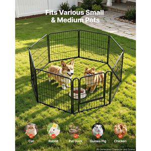Parc pour chien pliable en métal XL 24 pouces à 8 panneaux, robuste, pour intérieur/extérieur, avec porte, pour chiots et lapins - Product Image 4