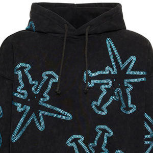 Sweat à capuche d'hiver épais en molleton bouclette pour homme, coupe ample, décontracté, doublure polaire lourde, respirant, orné de strass, 100 % coton - Product Image 4