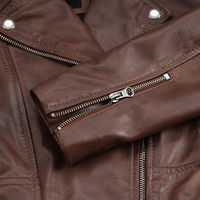 Gloves City New High Street Veste d'hiver imperméable d'extérieur en cuir noir jais à col montant, tendance pour la moto