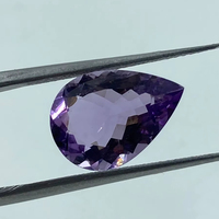 Pierre précieuse améthyste violette naturelle, pierre brute, taille poire, 4,06 carats, 10x11MM, R.K. GEMS & JEWELLERY pour la fabrication de bijoux