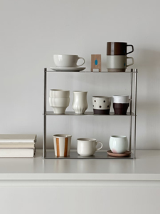 Étagère de rangement multifonctionnelle minimaliste à trois niveaux en métal rectangulaire, gain de place, pour le salon - Product Image 3