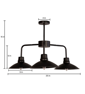 Wholesale Industrial Barn Chandelier Bulk Matte <b>Black</b> Pendant <b>Light</b> Factory Price Retro Metal <b>Shade</b> Hanging Lamp - Product Image 2