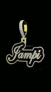 Pendentif personnalisé en émail noir VVS Moissanite dernier pendentif en émail Hip Hop glacé taille brillante 925 argent plaqué or - Product Image 2