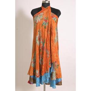 Falda Maxi Cruzada de Seda con Estampado Floral Vintage para Mujer, Hecha a Mano y Elegante - Product Image 3
