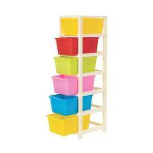 Organizador de Ropa de 6 Niveles, Expandible, Plegable, Apilable, con Ruedas, de Plástico PP, Multicolor - Product Image 3