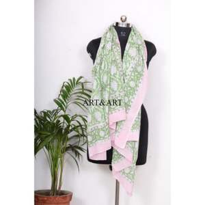 Pareo/Sarong 100% coton pour femme, imprimé à la main, confortable, léger, avec écharpe légère pour se couvrir. - Product Image 5