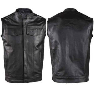 Gilet de motard en cuir décontracté d'hiver de haute qualité, style rock/métal lourd, séchage rapide, vente en gros OEM du Pakistan - Product Image 1