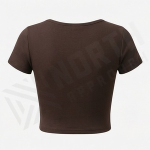 เสื้อครอปท็อปผ้าฝ้ายสีตามสั่งสำหรับผู้หญิง น้ำหนักเบา ระบายอากาศได้ดี เหมาะสำหรับฤดูร้อน สตรีทแวร์ ฟิตเนส ออกกำลังกาย เสื้อยืดแอคทีฟแวร์ - Product Image 2