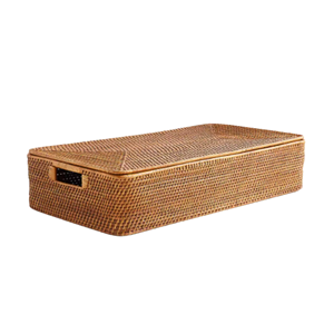 Wholesale <b>Large</b> Rattan Underbed Storage Basket With Lid, Handwoven Wicker Clothes Laundry <b>Hamper</b> For Hotels Vietnam - Product Image 3