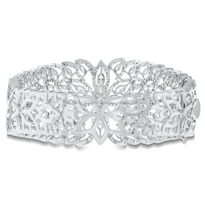 Pulsera de Diamantes Marquise de Lujo Arin, Cultivados en Laboratorio, Oro de 10 Quilates con Baño de Rodio, Joyería Fina para Mujer - Product Image 3