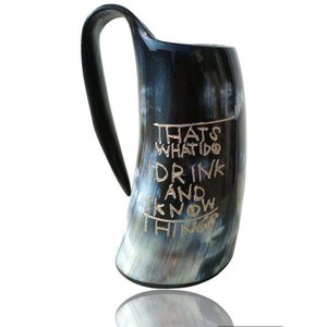 Taza de cuerno natural hecha a mano, estilo rústico, de cuerno de búfalo, para servir cerveza, café y té al estilo vikingo. - Product Image 5
