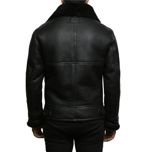 Veste d'hiver pour homme en cuir véritable de qualité supérieure, style streetwear, personnalisable, respirante, avec logo frontal, vestes en cuir pour homme - Product Image 3