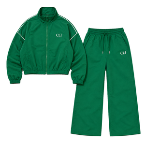 Ensemble de survêtement décontracté en nylon léger coupe-vent, personnalisable avec broderie, coupe décontractée, unisexe, veste et pantalon, vente en gros - Product Image 2