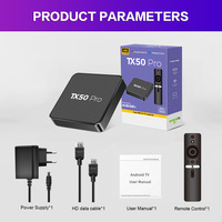 Decodificador de Red TX50pro, Wi-Fi de Doble Banda, Pantalla de Alta Definición, Android 15, Decodificador de TV IP