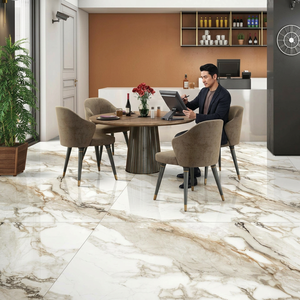 Dalles de pierre frittée en porcelaine blanche Calacatta Bonazo brillante 1600x3200mm 12mm résistantes aux acides pour hall, salon moderne - Product Image 2