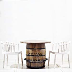 Mesa de comedor de diseño de hoteles de estilo único hecha a mano de madera india con juego de sillas - Product Image 2