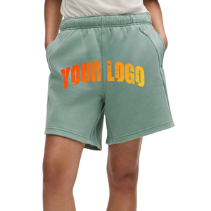Pantalones Cortos de Mujer 100% Algodón, con Logotipo Personalizado Impreso, Bolsillos Laterales, Botones, Color Sólido, Secado Rápido, Estilo Urbano - Product Image 1